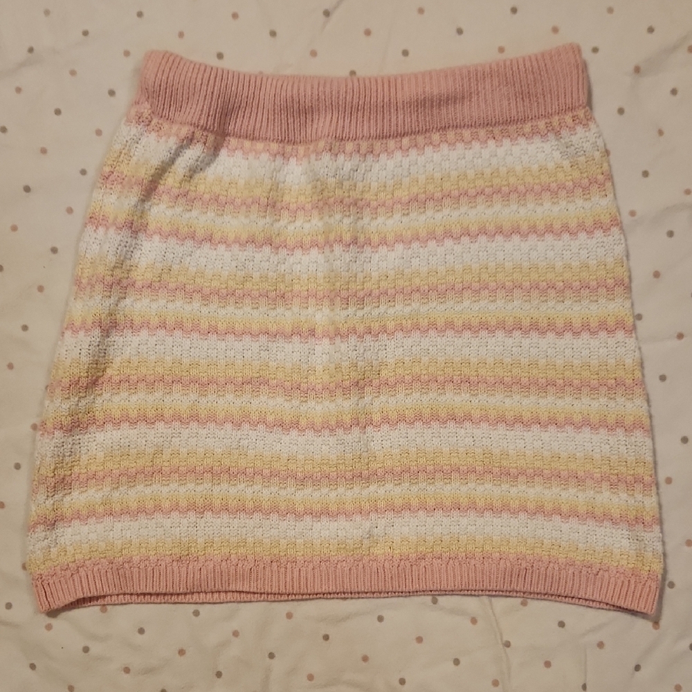 Striped Pink and Yellow Women's Skirt